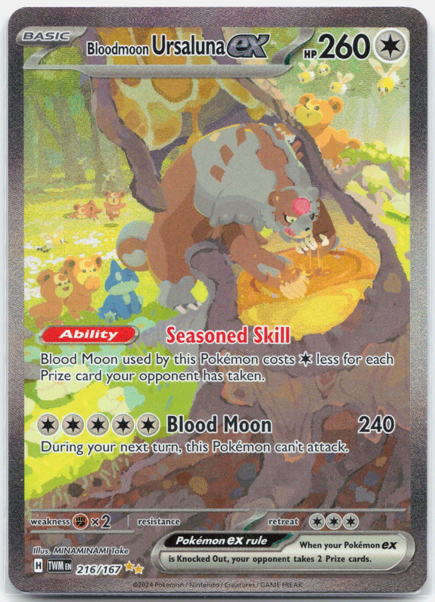 Bloodmoon ursaluna ex - 216/167 Twilight Masquerade Special Illustration Pokemon - NM