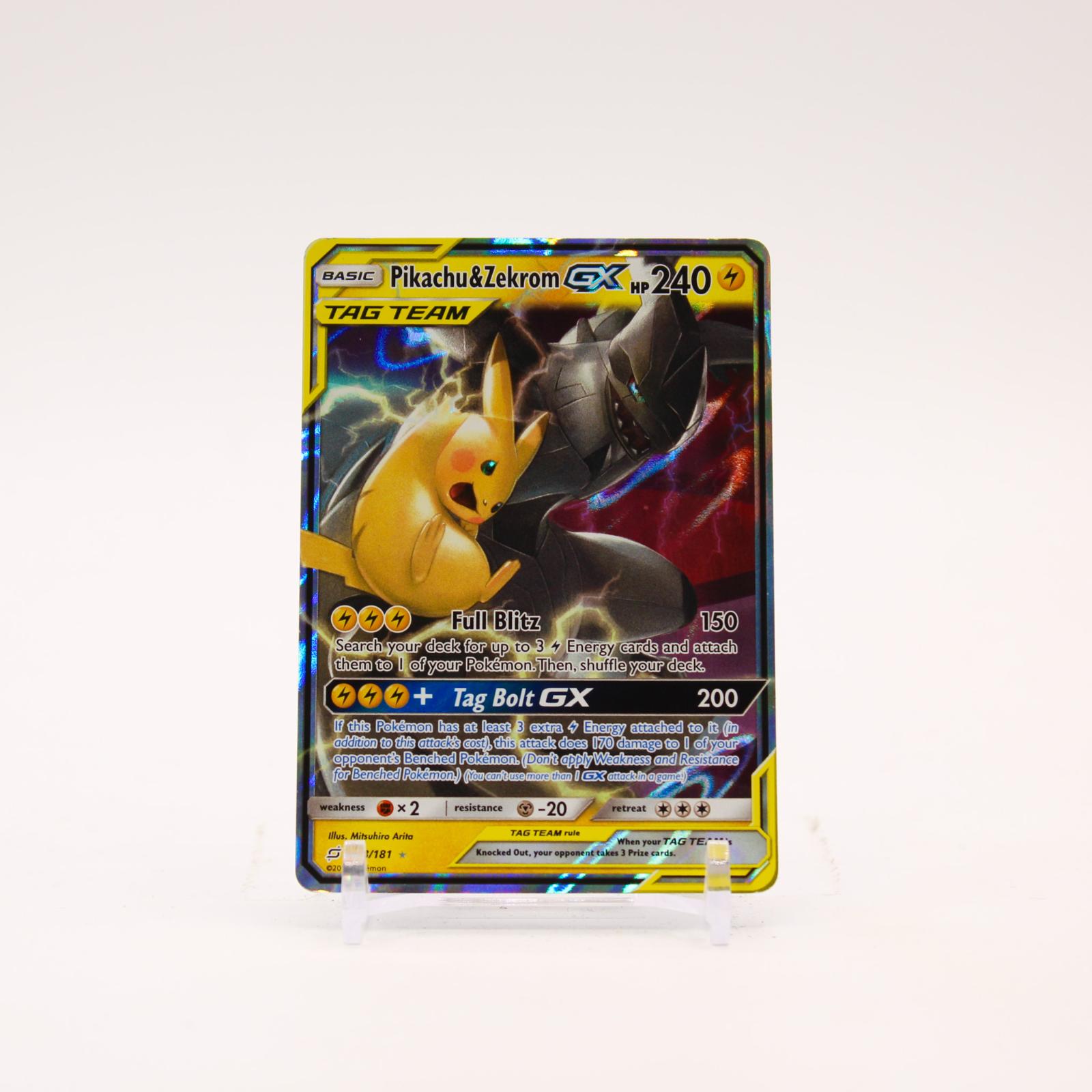 Pikachu & Zekrom GX - 33/181 Team Up Holo Ultra Rare Pokemon - MP