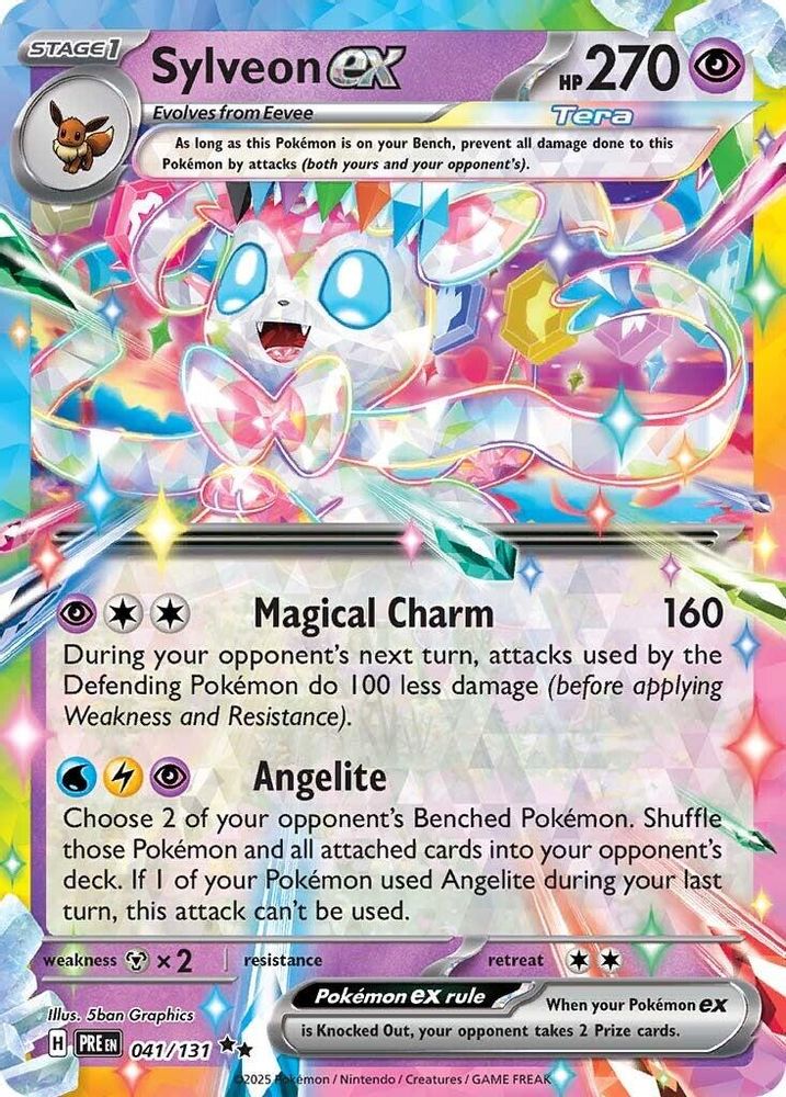 Sylveon ex - 041/131 Prismatic Evolutions Double Rare Holo Pokemon - NM
