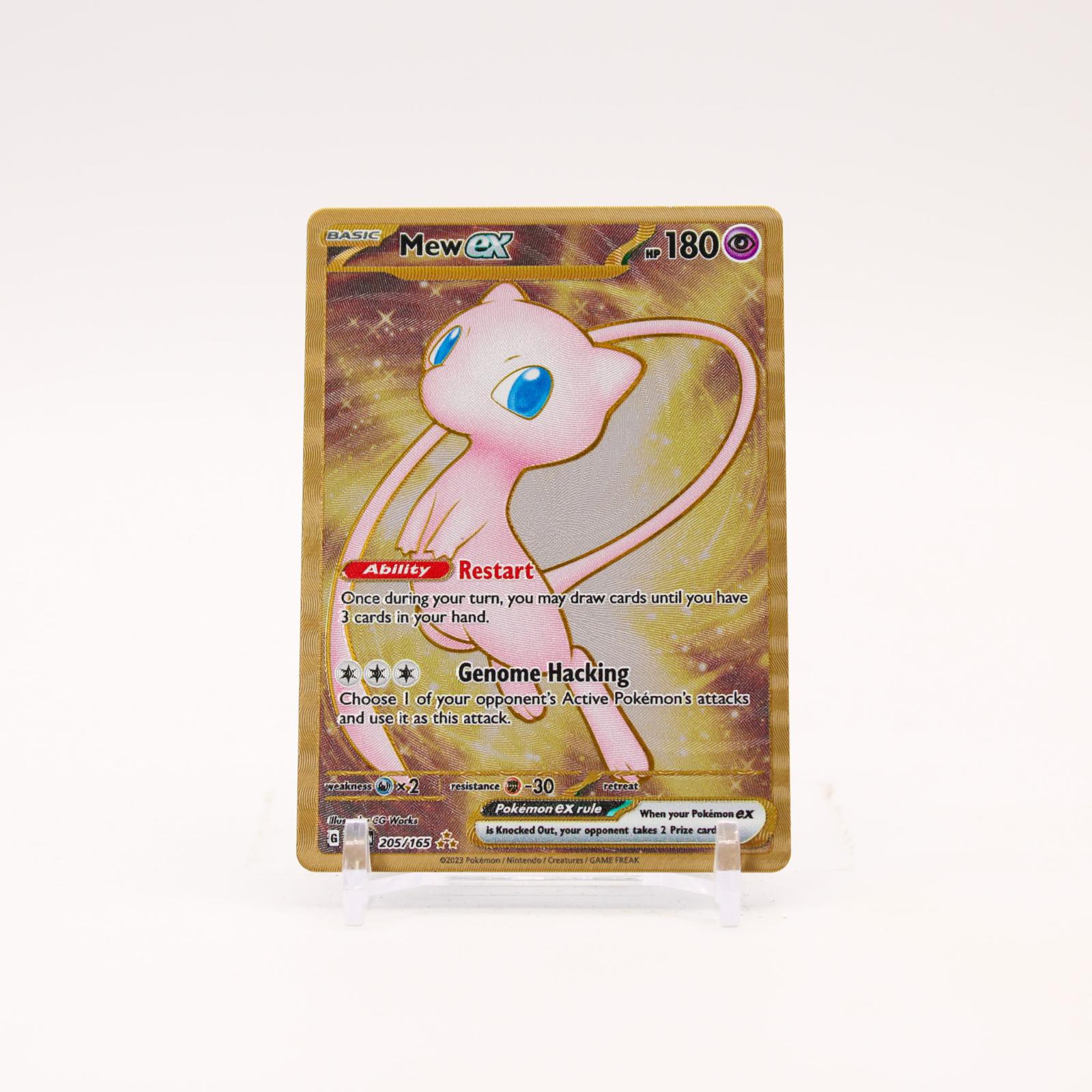 Mew ex - 205/165 Scarlet & Violet Metal Holo Promo Pokemon - NM