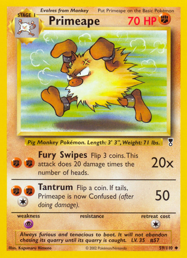 Primeape - 59/110 Legendary Collection Uncommon Pokemon - NM