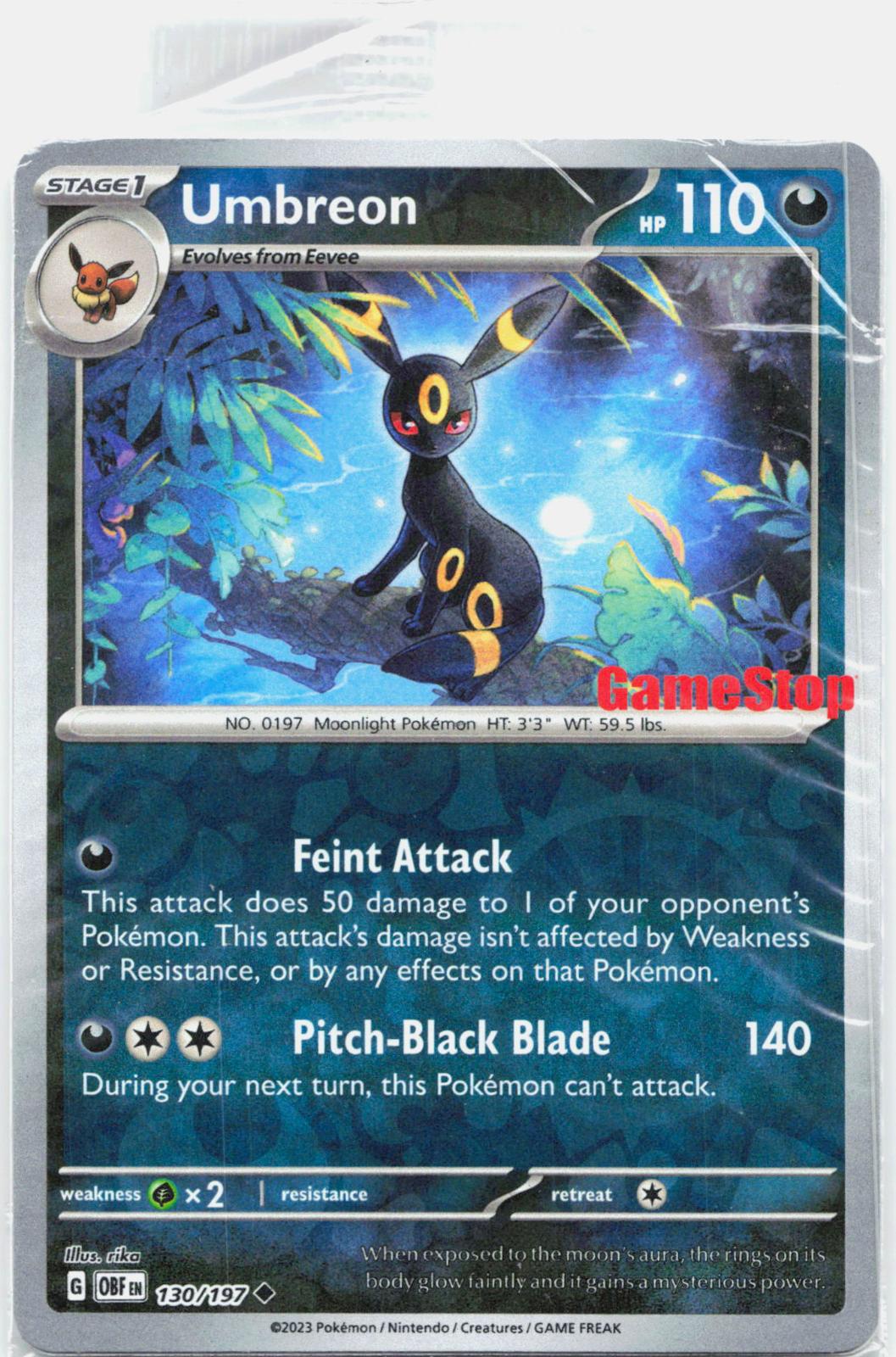 Umbreon - 130/197 SEALED Gamestop Stamped Promo Pokemon - NM/MINT