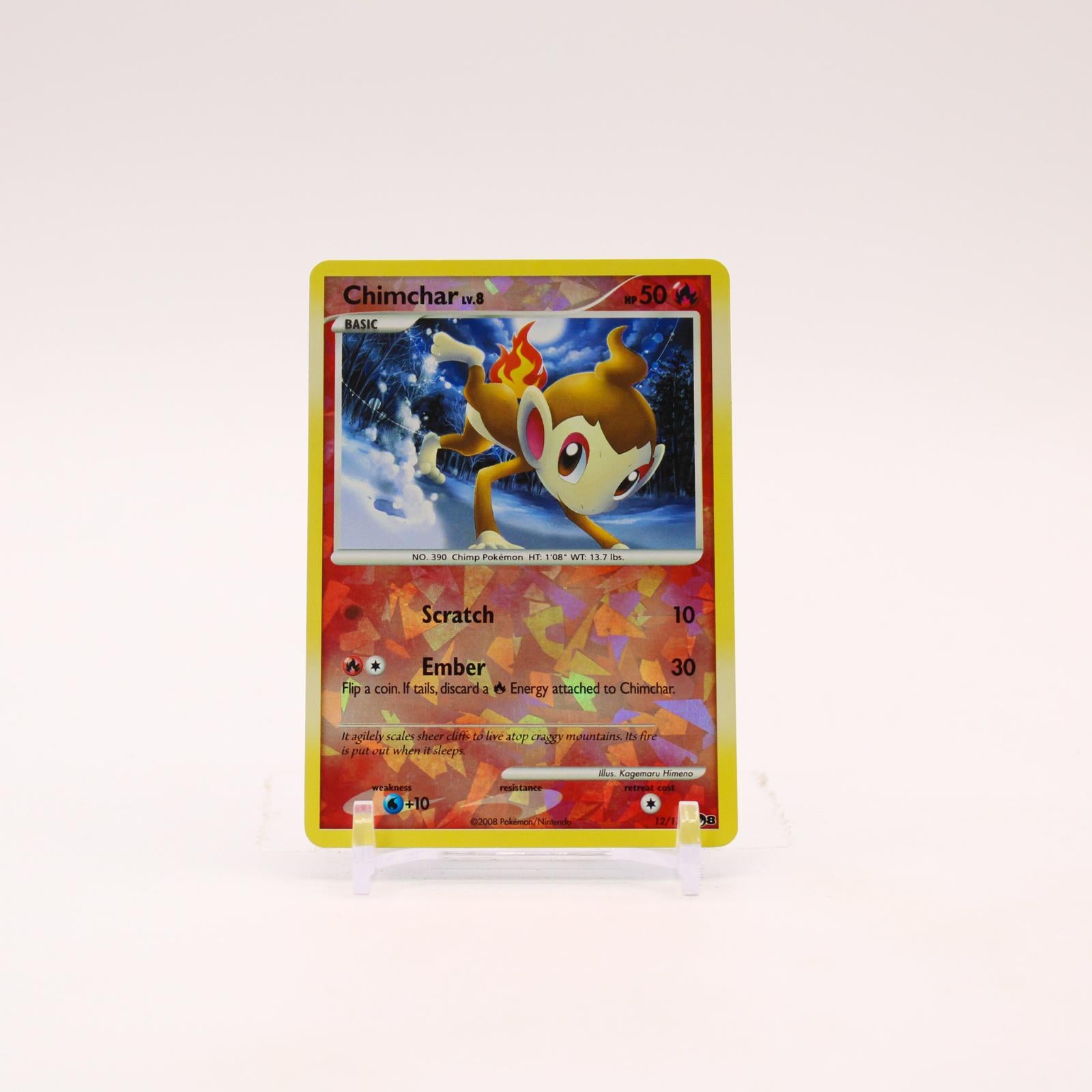 Chimchar - 12/17 POP Series 8 Cracked Ice Holo Pokemon - LP/MP