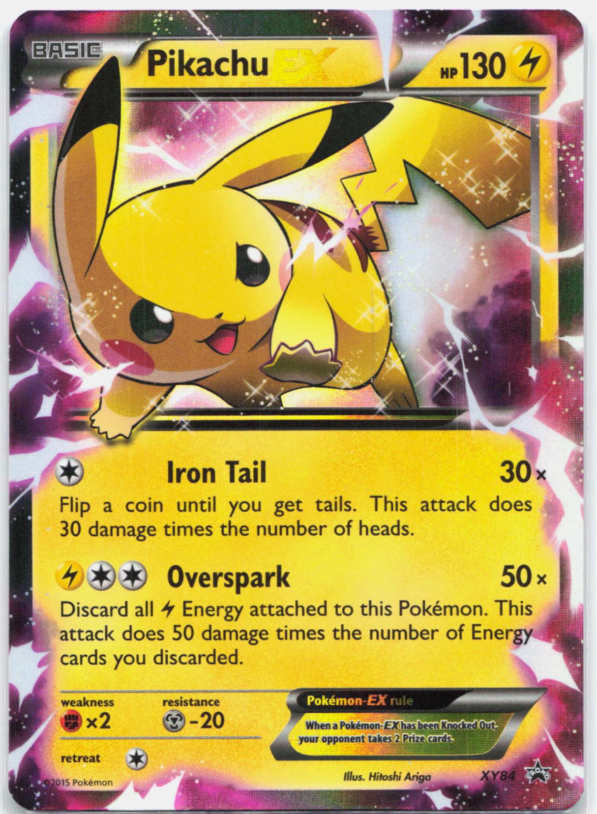 Pikachu EX - XY84 Black Star Holo Promo Pokemon - NM/LP