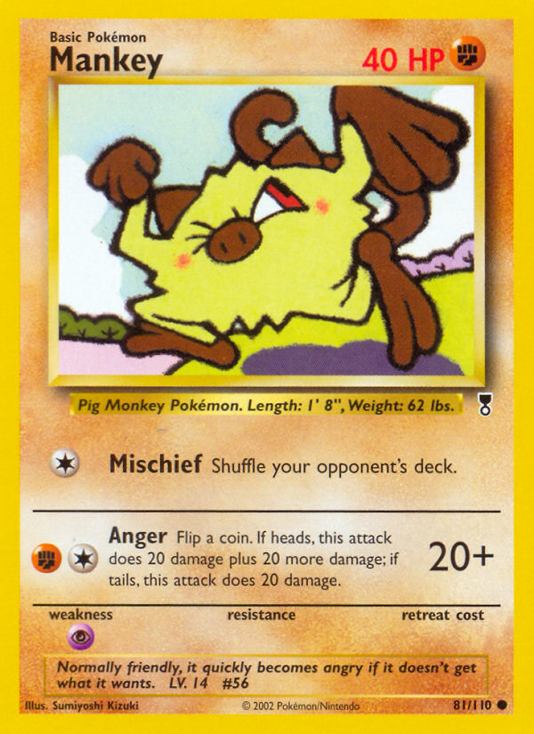 Mankey - 81/110 Legendary Collection Common Pokemon - NM