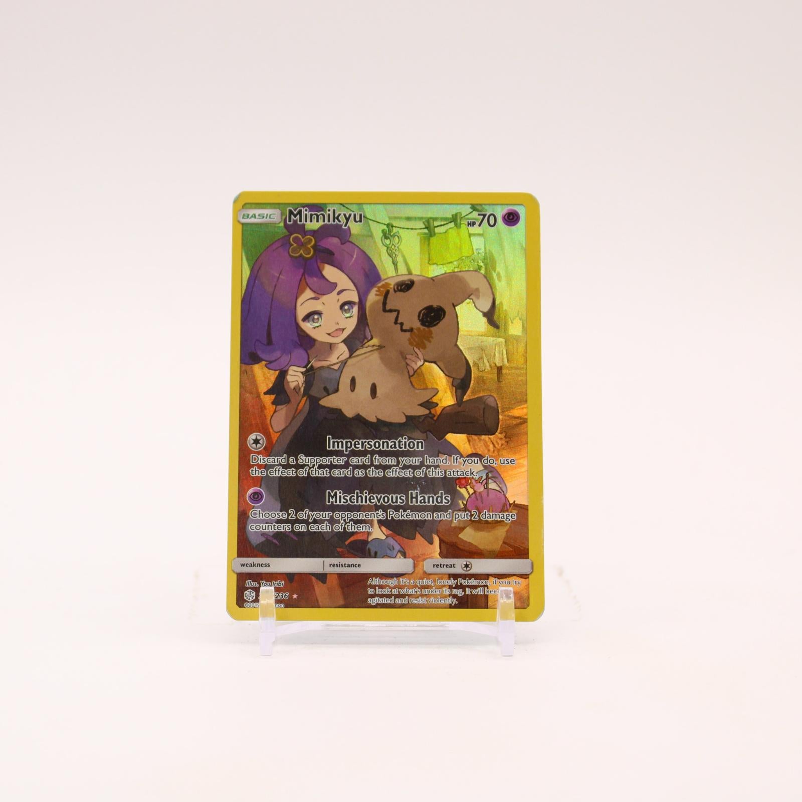 Mimikyu - 245/236 Cosmic Eclipse Holo Secret Rare Pokemon - MP/HP