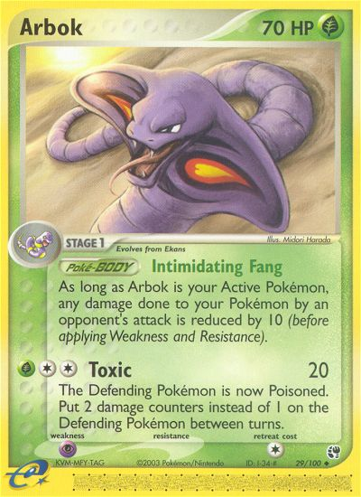 Arbok - 29/100 Sandstorm Uncommon Pokemon - NM