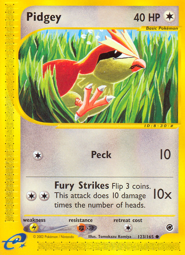 Pidgey - 123/165 Expedition Base Set Common Pokemon - NM