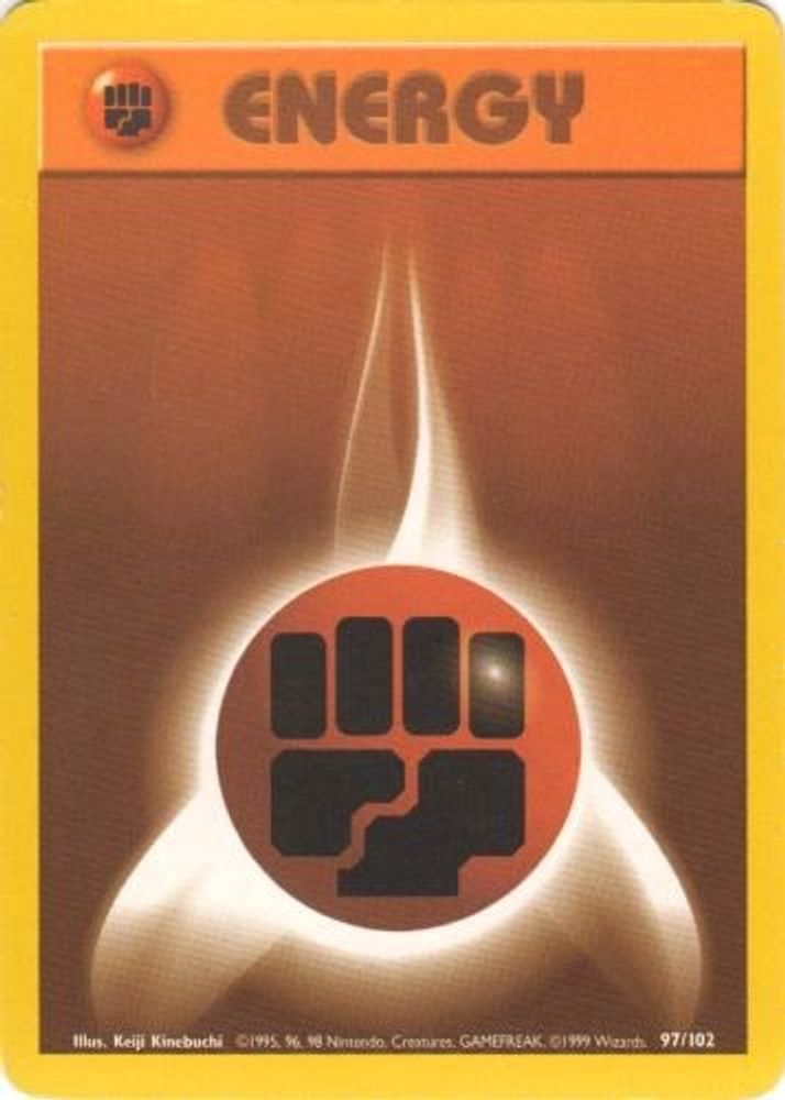 Fighting Energy - 97/102 Base Set Unlimited Common Pokemon - NM
