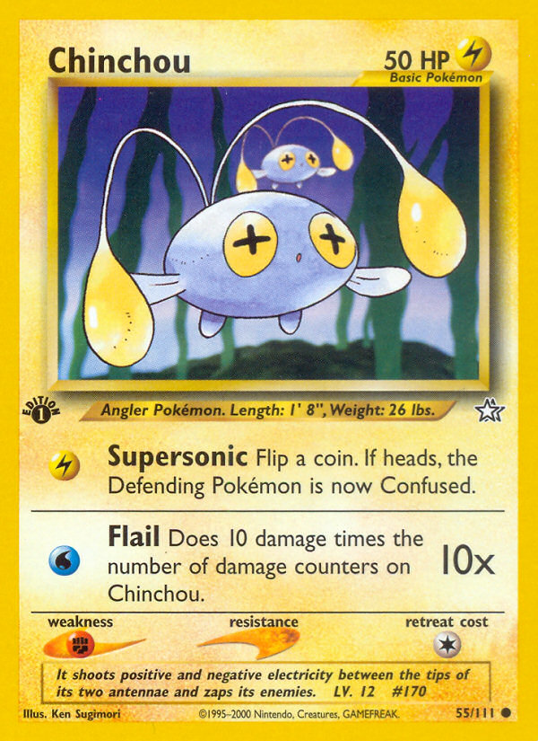 Chinchou - 55/111 Neo Genesis Common Unlimited Pokemon - NM