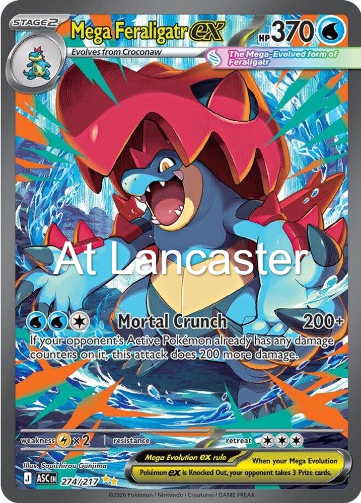 Mega Feraligatr ex - 274/217 Ascended Heroes Special Illustration Rare Pokemon - NM (Lanc)