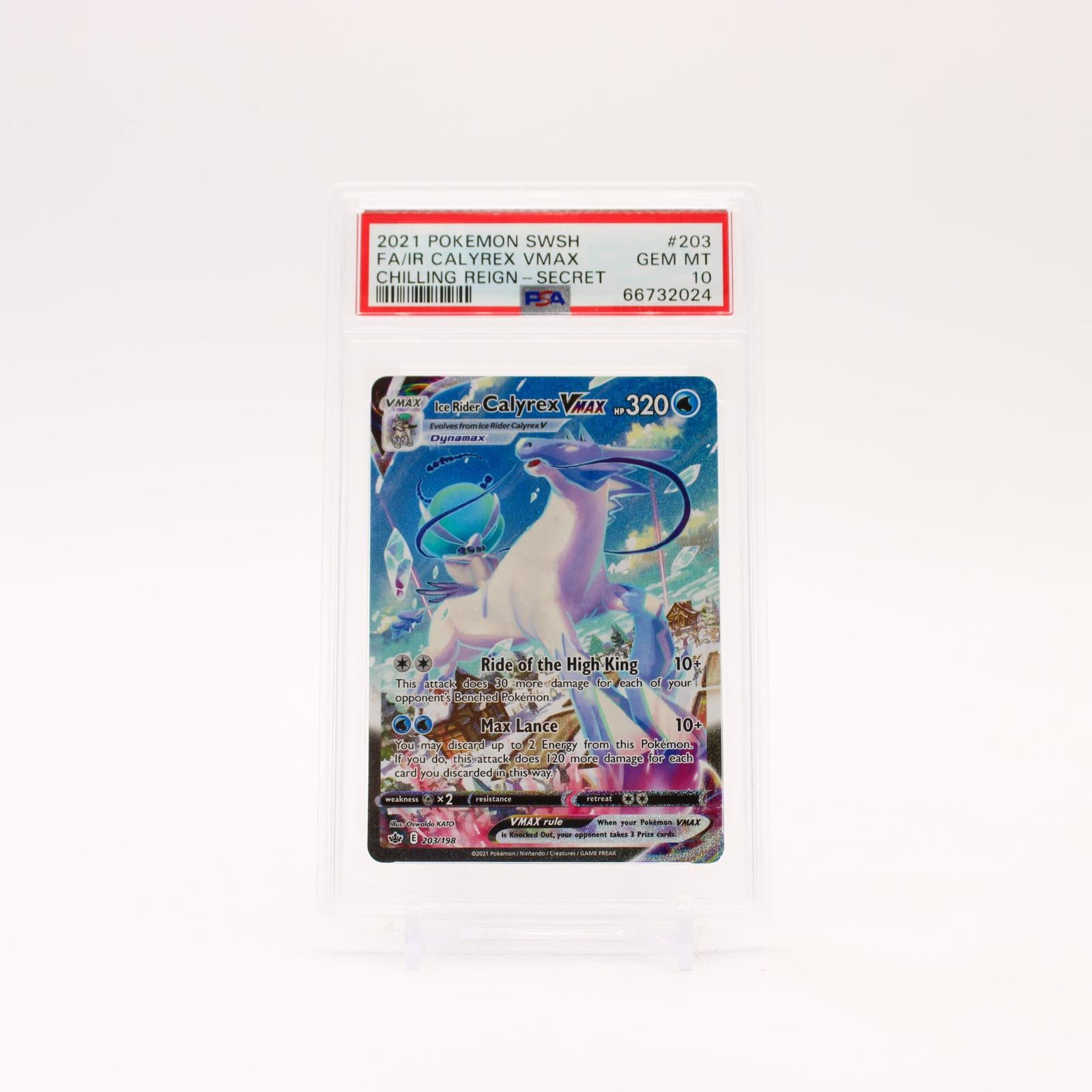 Ice Rider Calyrex Vmax - 203/198 PSA 10 Chilling Reign Alternate Art Pokemon - GEM MINT