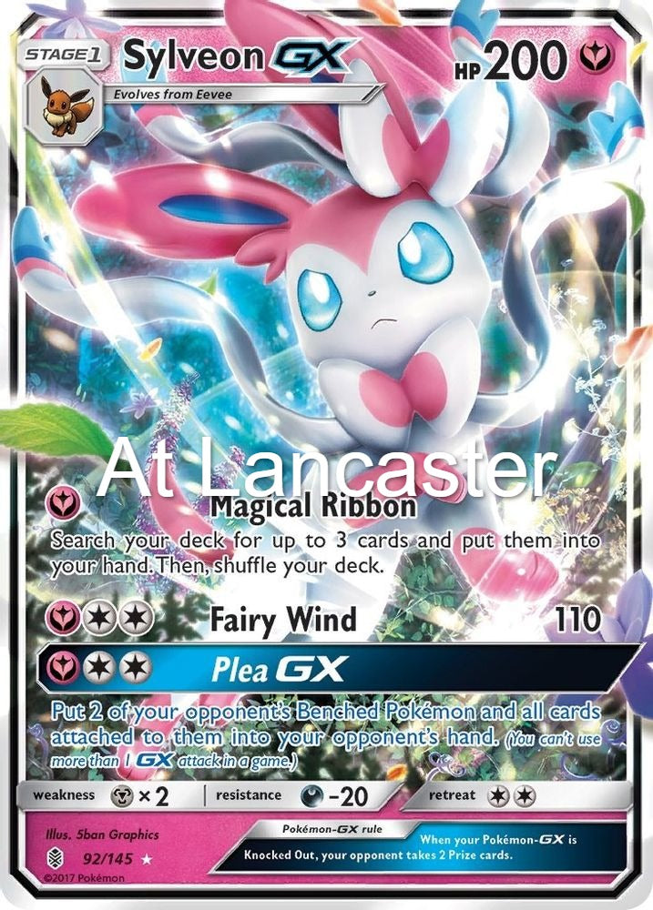 Sylveon GX - 92/145 Guardians Rising Ultra Rare Pokemon - NM (Lanc)