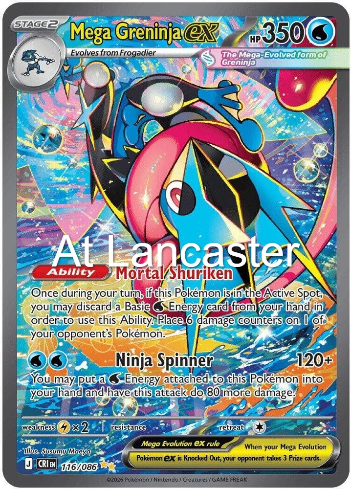 Mega Greninja ex - 116/086 Chaos Rising Special Illustration Rare Pokemon - NM (Lanc)