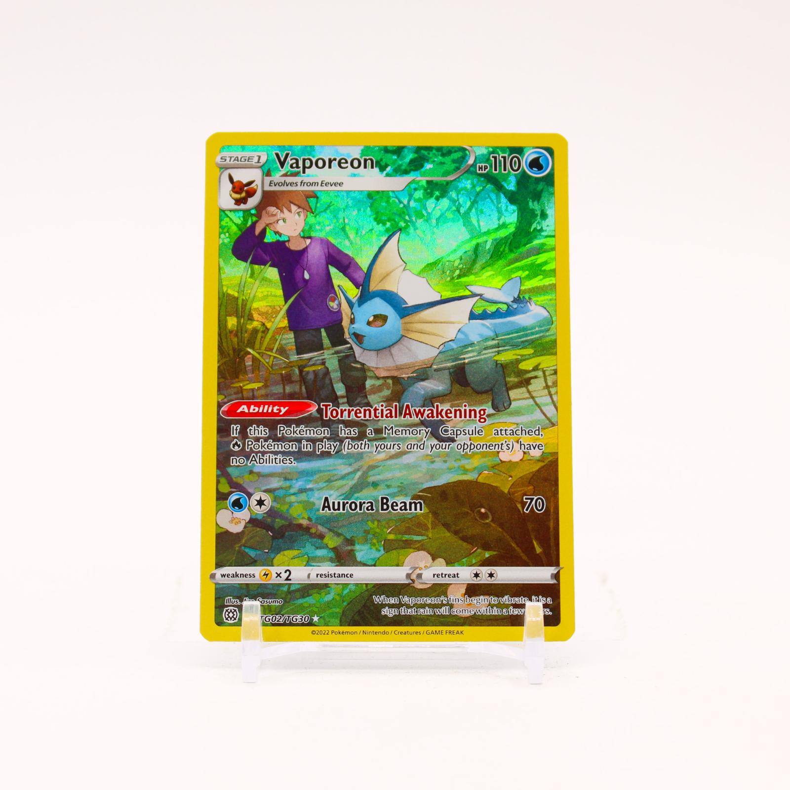 Vaporeon - TG02/TG30 Brilliant Stars Trainer Gallery Holo Rare Pokemon - NM