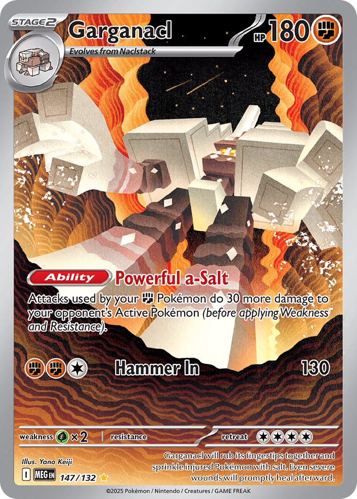 Garganacl - 147/132 Mega Evolution Illustration Rare Holo Pokemon - NM