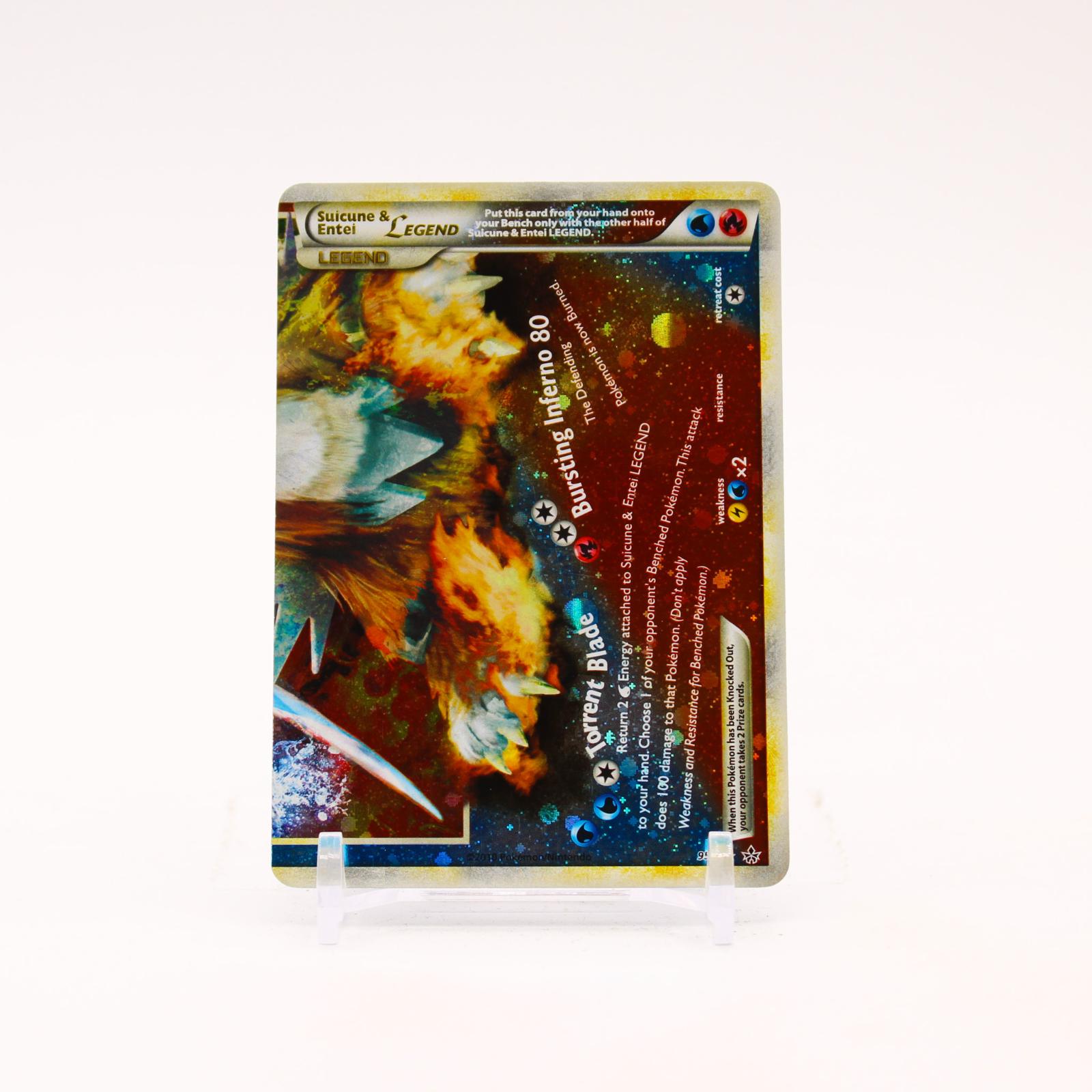 Suicune & Entei LEGEND - 95/95 Unleashed Holo Ultra Rare Pokemon - LP/MP