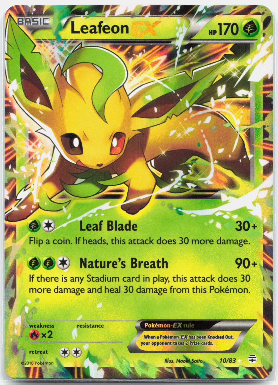 Leafeon EX - 10/83 Generations Holo Ultra Rare Pokemon - LP