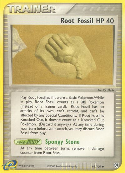 Root Fossil - 92/100 Sandstorm Common Pokemon - NM