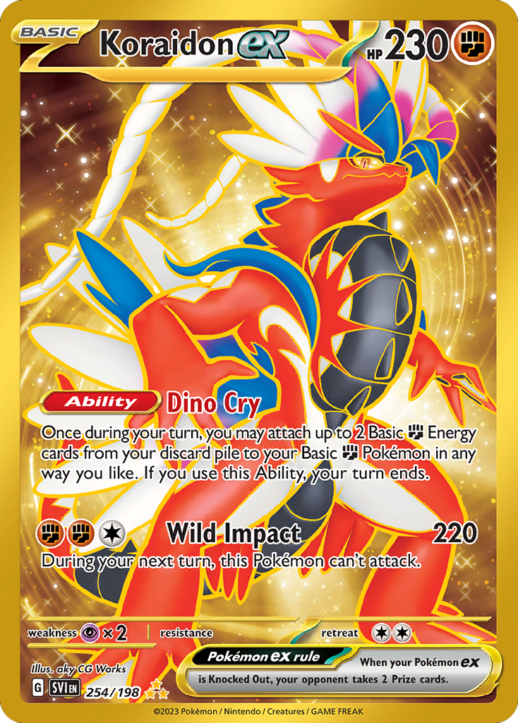 Koraidon ex - 254/198 Scarlet & Violet Hyper Rare Holo Pokemon - NM