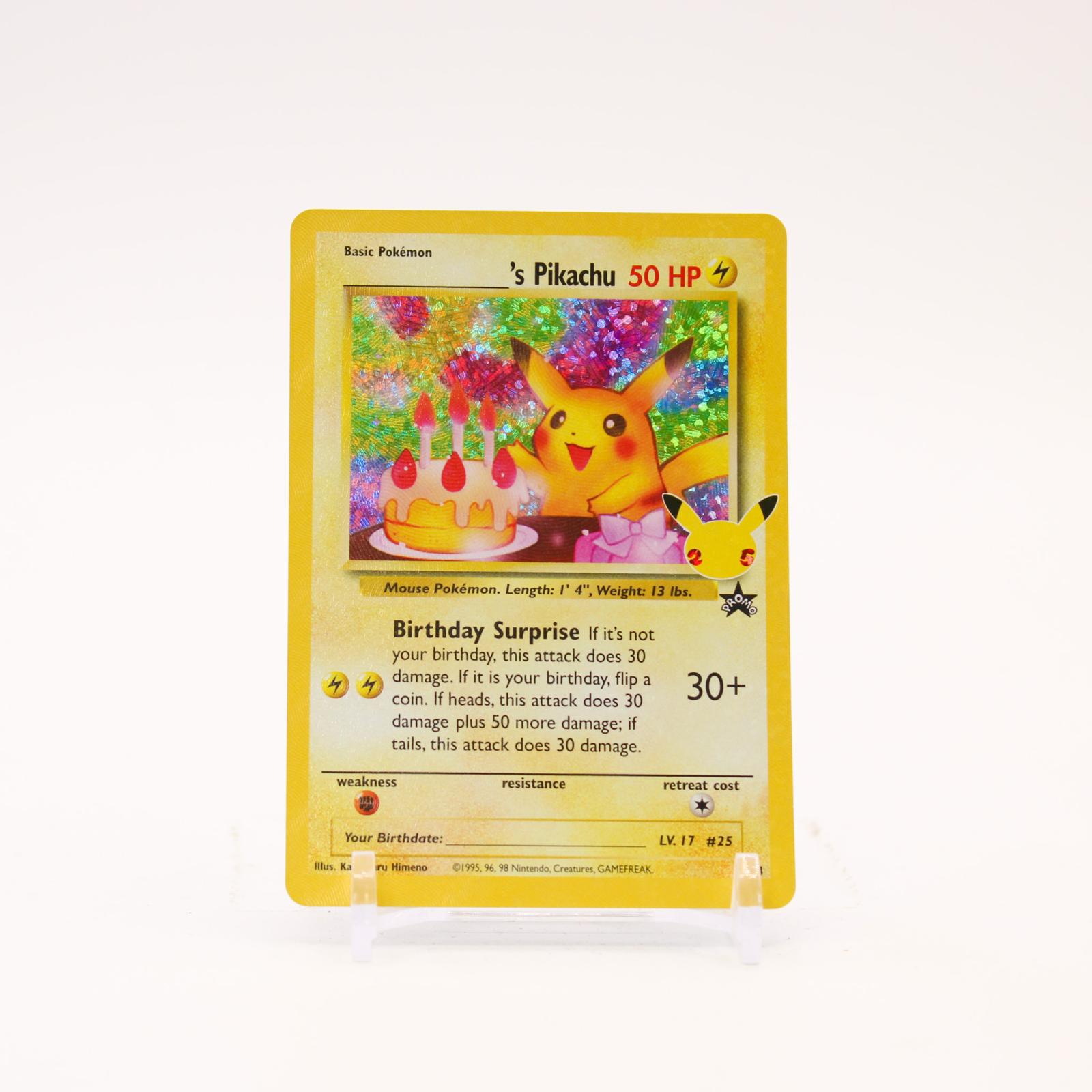 Birthday Pikachu - 24 Celebrations 25th Classic Collection Holo Pokemon - NM/LP