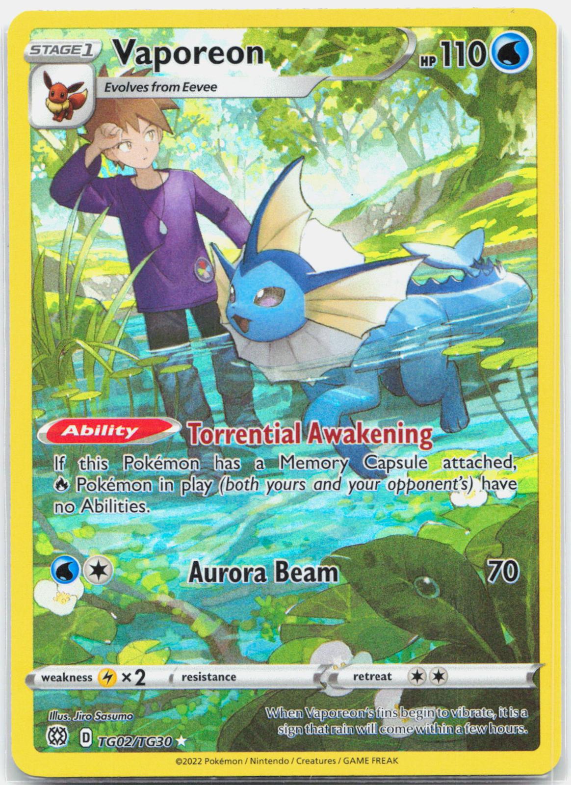 Vaporeon - TG02/TG30 Brilliant Stars Trainer Gallery Pokemon - NM