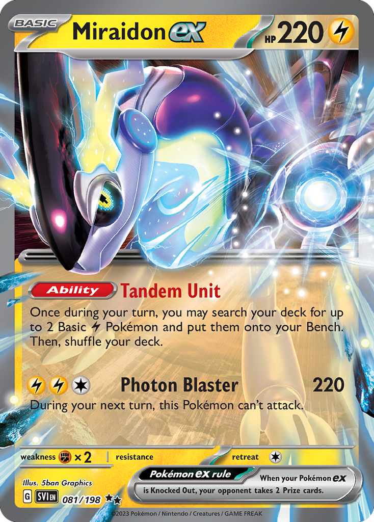 Miraidon ex - 081/198 Scarlet & Violet Double Rare Holo Pokemon - NM