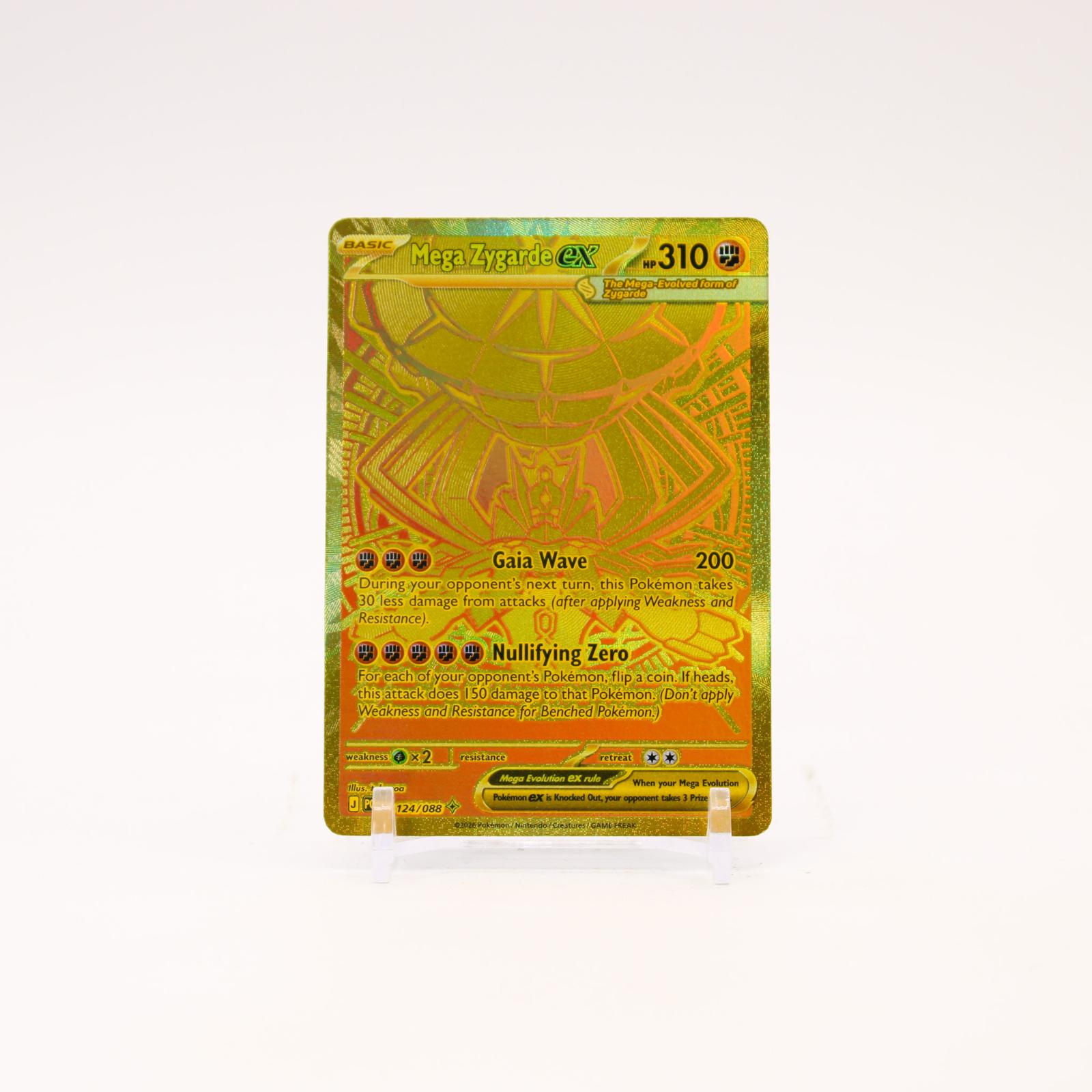 Mega Zygarde ex - 124/088 Perfect Order Holo Gold Pokemon - NM/MINT