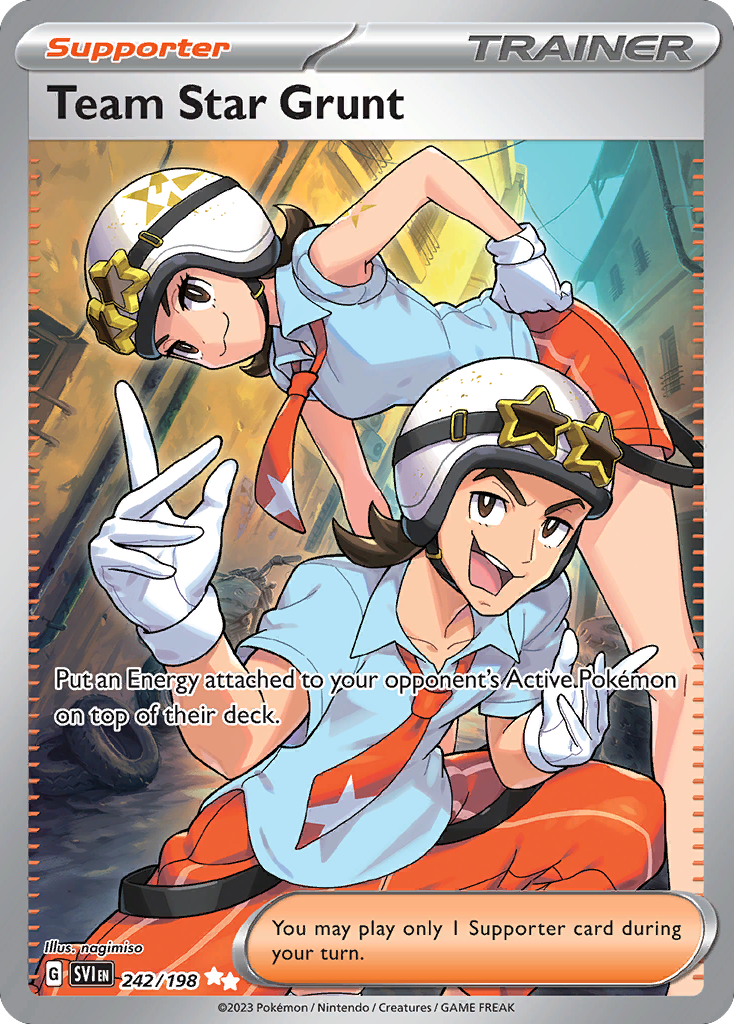 Team Star Grunt - 242/198 Scarlet & Violet Ultra Rare Holo Pokemon - NM