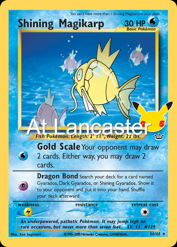 Shining Magikarp - 66/64 Celebrations: Classic Collection Classic Collection Pokemon - NM (Lanc)