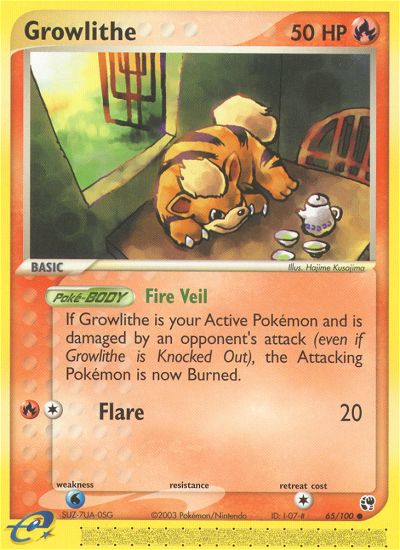 Growlithe - 65/100 Sandstorm Common Pokemon - NM