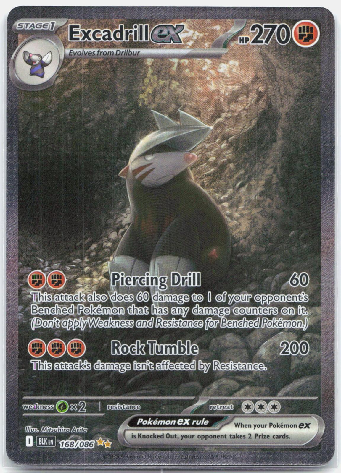 Excadrill ex - 168/086 Black Bolt Special Illustration Pokemon - NM/MINT
