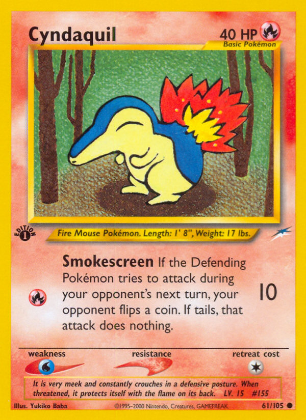 Cyndaquil - 61/105 Neo Destiny Common Unlimited Pokemon - NM