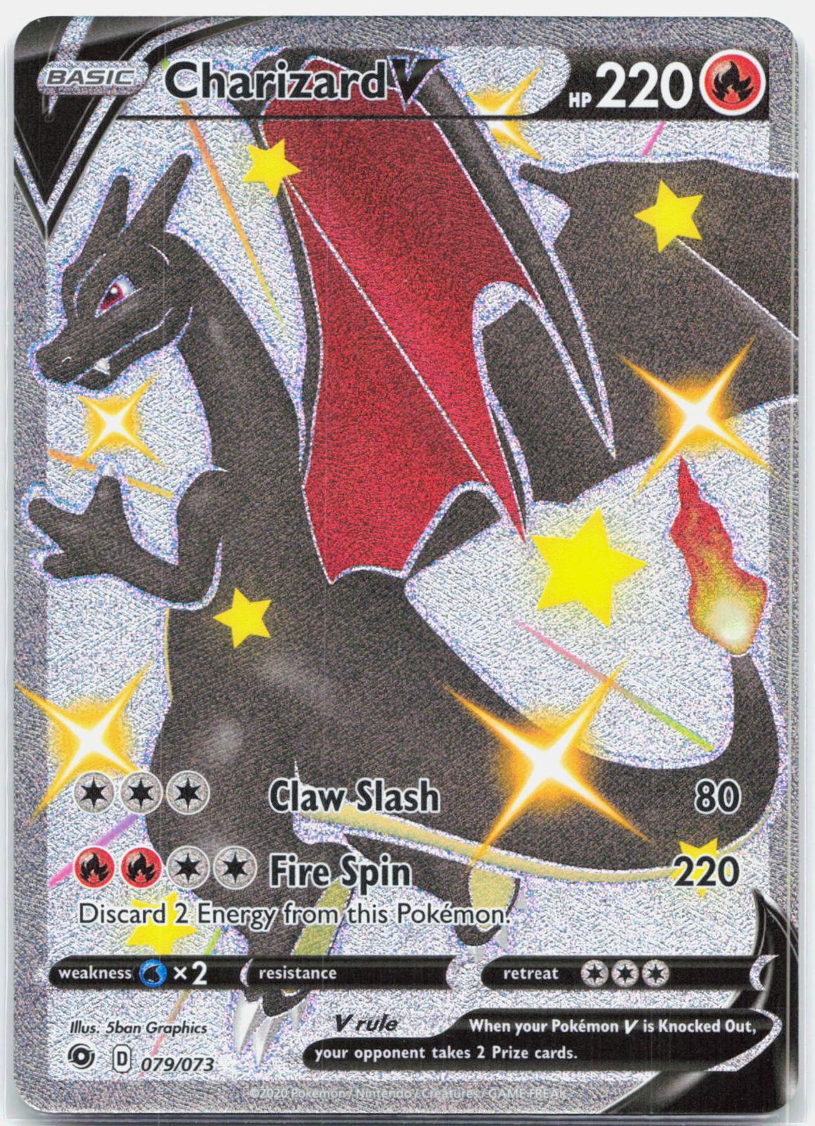 Charizard V - 079/073 Champion's Path Shiny Secret Rare Pokemon - NM/MINT
