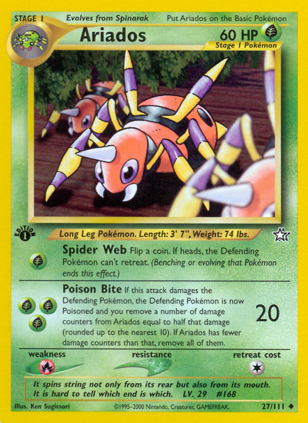 Ariados - 27/111 Neo Genesis Uncommon Unlimited Pokemon - NM
