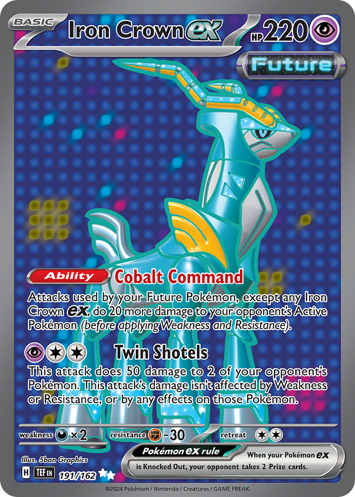 Iron Crown ex - 191/162 Temporal Forces Ultra Rare Holo Pokemon - NM