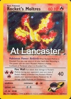 Rocket's Moltres - 12/132 Gym Heroes Unlimited Holo Rare Pokemon - NM (Lanc)
