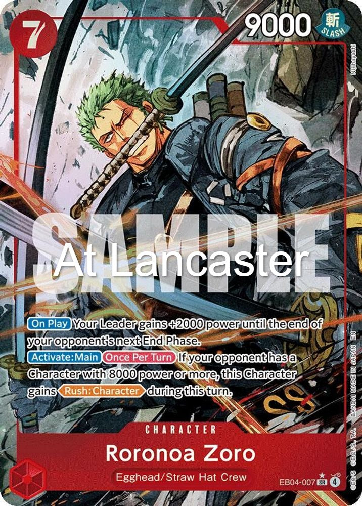 Roronoa Zoro (Alternate Art) - EB04-007 Adventure on Kami's Island Super Rare One Piece - NM (Lanc)