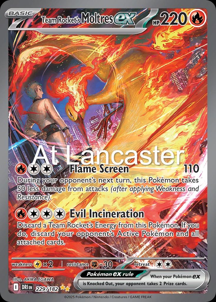 Team Rocket's Moltres ex - 229/182 Destined Rivals Special Illustration Rare Pokemon - NM (Lanc)