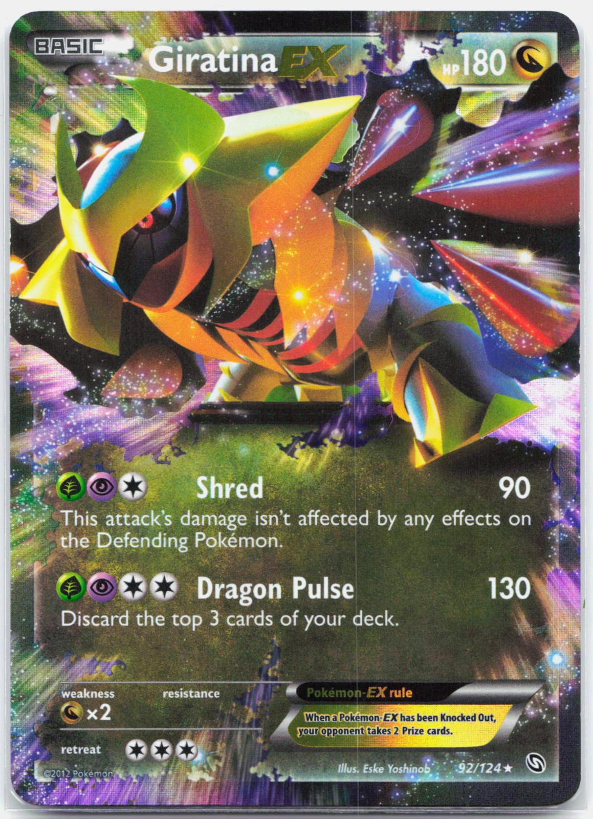 Giratina EX - 92/124 Dragons Exalted Holo Ultra Rare Pokemon - LP