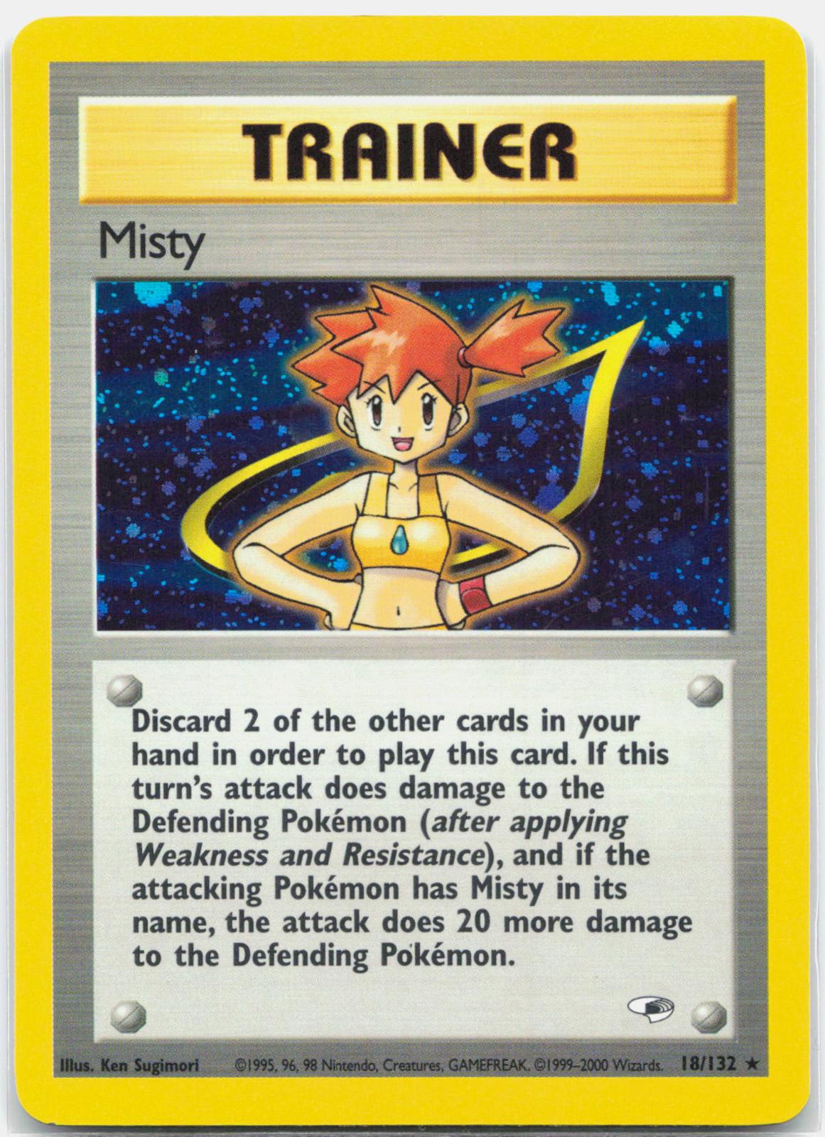 Misty - 18/132 Gym Heroes Unlimited Holo Rare Pokemon - NM/LP