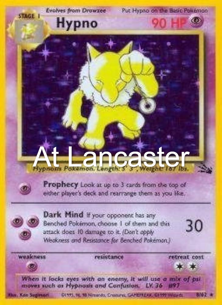 Hypno - 8/62 Fossil Unlimited Holo Rare Pokemon - LP/MP (Lanc)