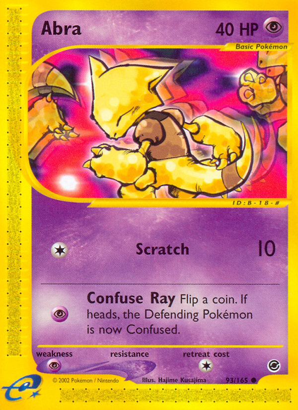 Abra - 93/165 Expedition Base Set Common Pokemon - NM