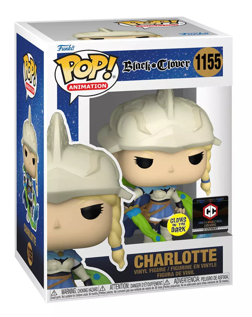 Funko pop - Black Clover Vinyl Figure - Charlotte 1155 Glow CC Exclusive