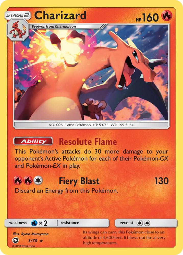Charizard - 3/70 Dragon Majesty Holo Rare Pokemon - NM/MINT