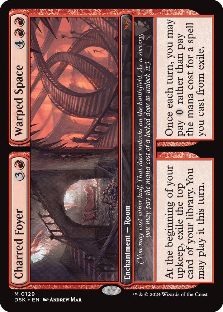 Charred Foyer // Warped Space - 129 Duskmorn Mythic Magic - NM/MINT
