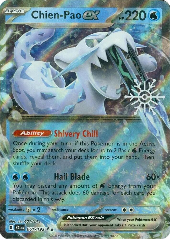 Chien-Pao ex - 061/193 Paldea Evolved Holiday Stamp PROMO Pokemon - NM/MINT