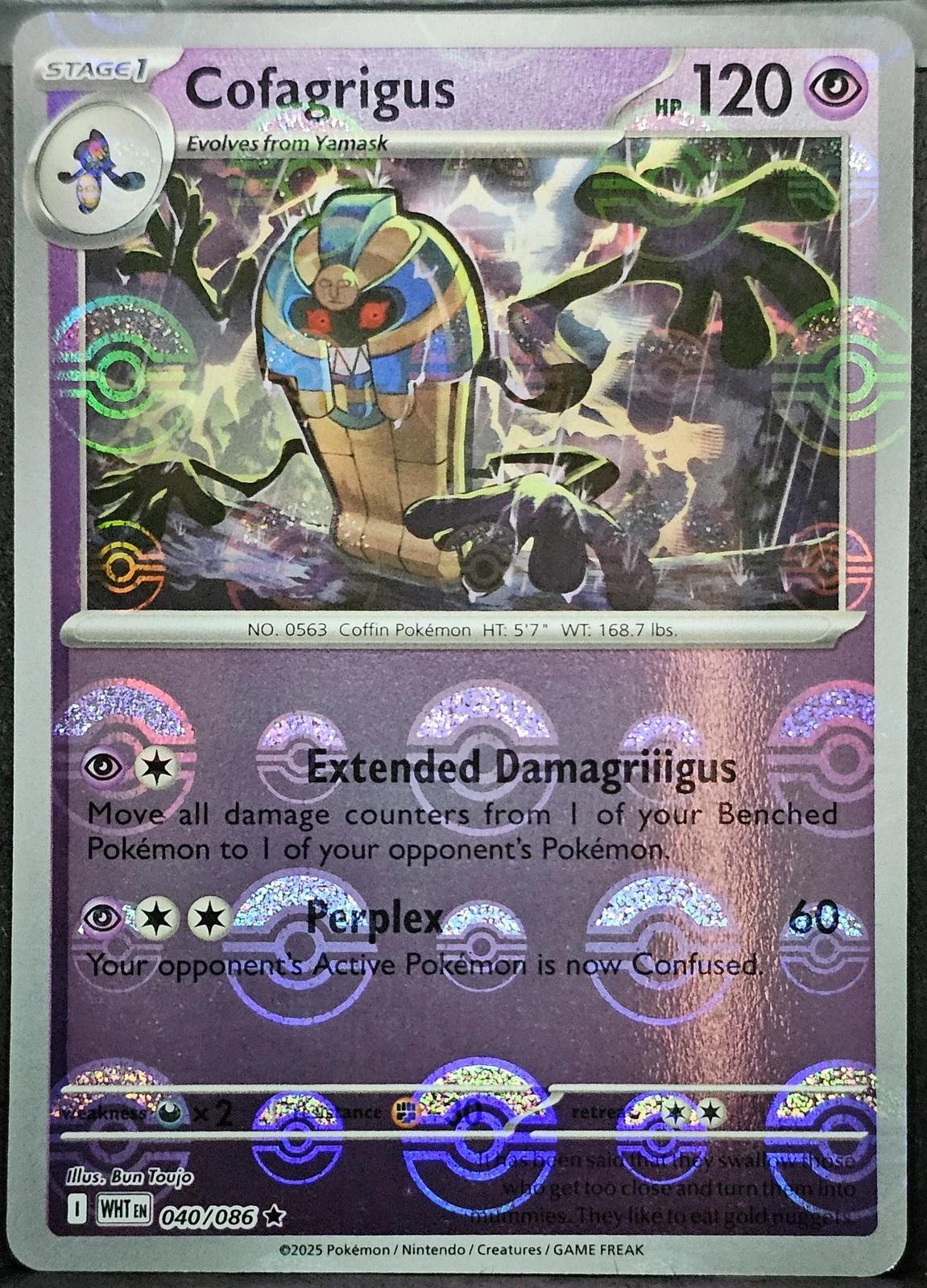 Cofagrigus - 040/086  SV11W White Flare Poke Ball Holo pokemon - MINT