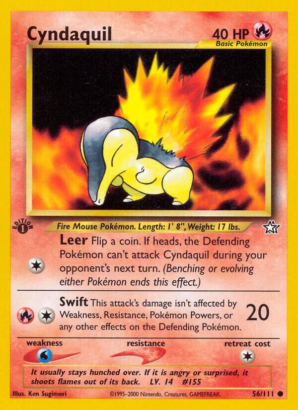 Cyndaquil - 56/111 Neo Genesis 1st Edition Pokemon - NM