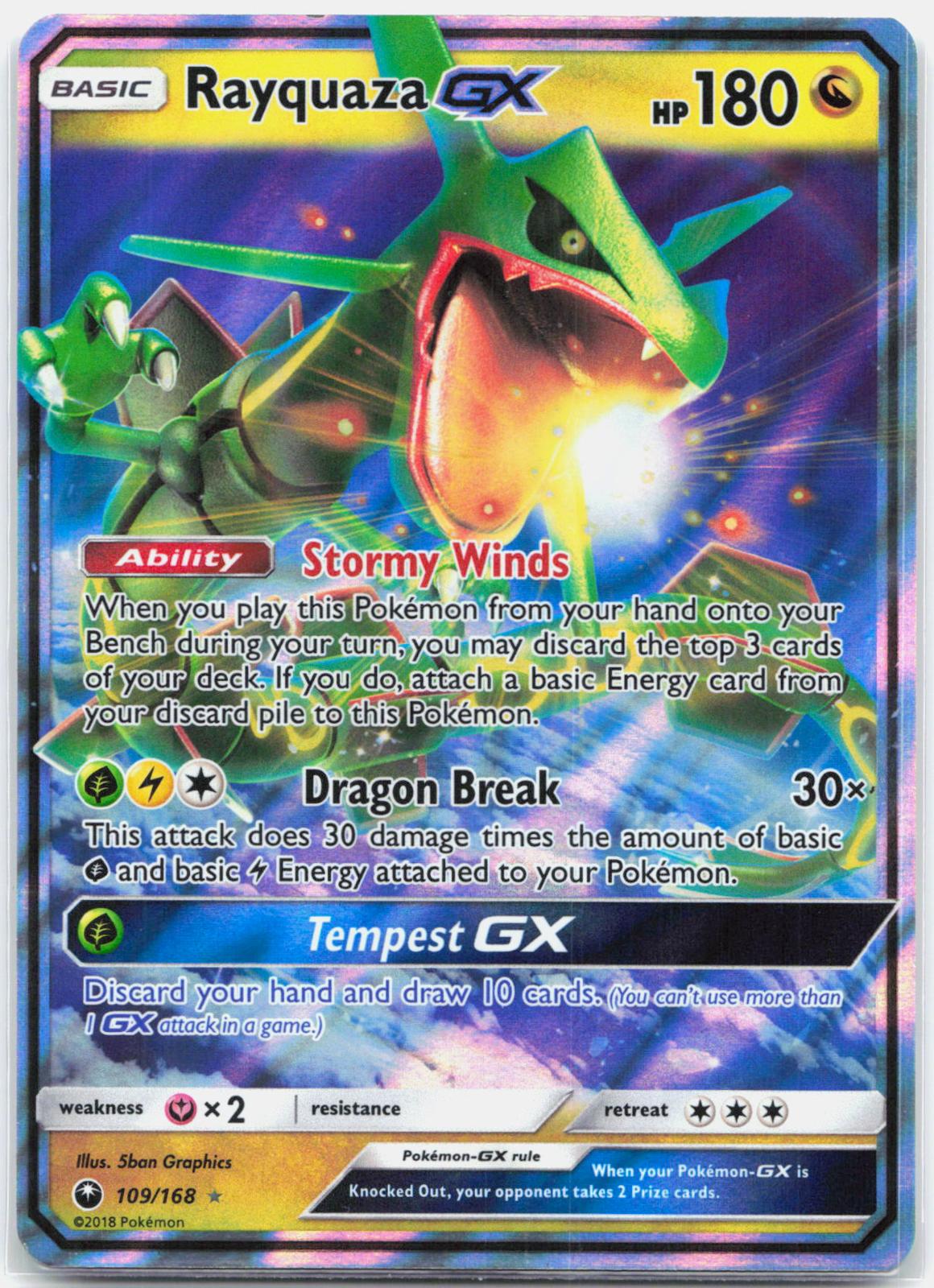 Rayquaza GX - 109/168 Celestial Storm Ultra Rare Pokemon - LP/MP